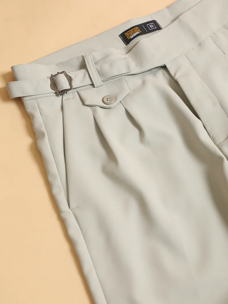 Maniac  Maniac Mens Gurkha Solid Cream Cotton Trouser for Men | Best Price UAE